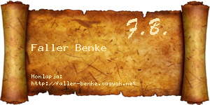 Faller Benke névjegykártya